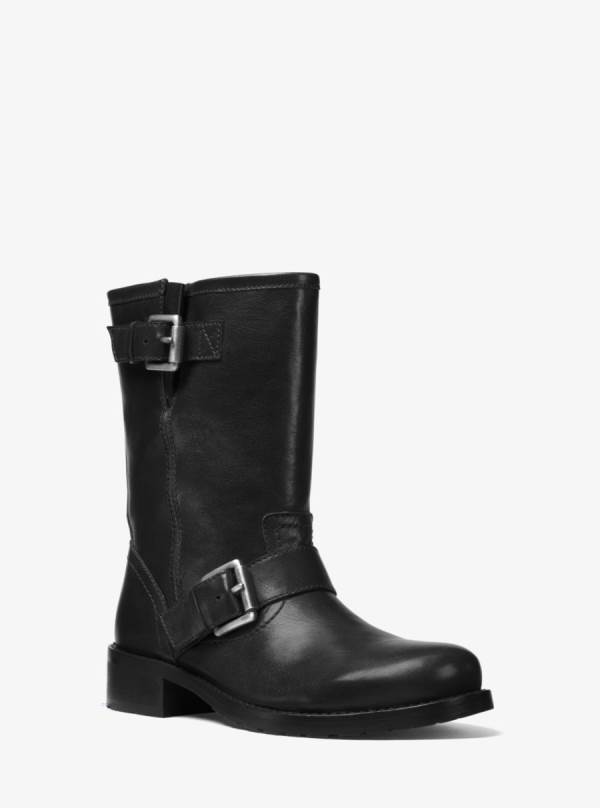 Damske Clenkove Cizmy Michael Kors Jonas Leather Moto Čierne - Topanky Michael Kors Slevy | HPQDM-4685